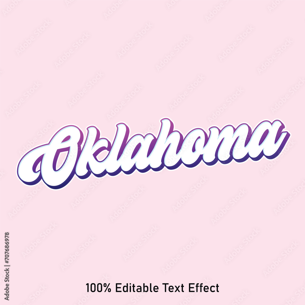 Oklahoma text effect vector. Editable college t-shirt design printable text effect vector