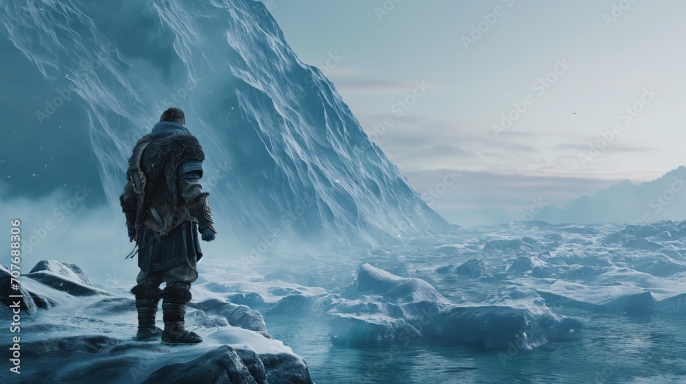 Φωτογραφία Viking Warrior's Epic Journey: A Cinematic Norse Adventure into the Icy Wilderne