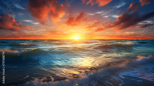 Beautiful sunrise over the sea © Black