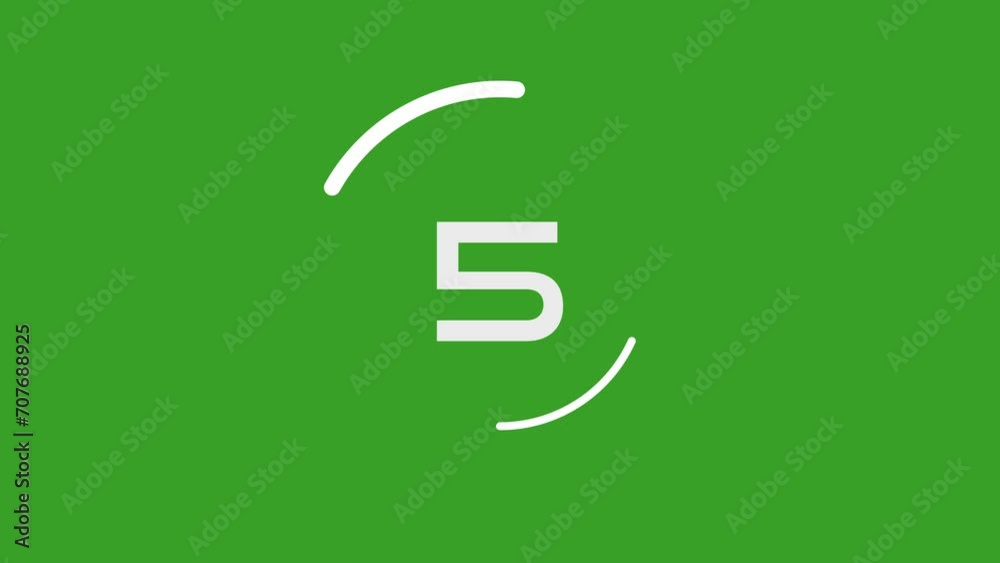 10 second countdown timer animation on green screen	