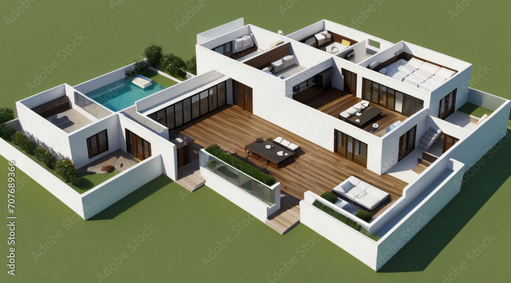 3d rendering of modern cozy house isolated on white background 3d rendering of modern cozy house isolated on white background