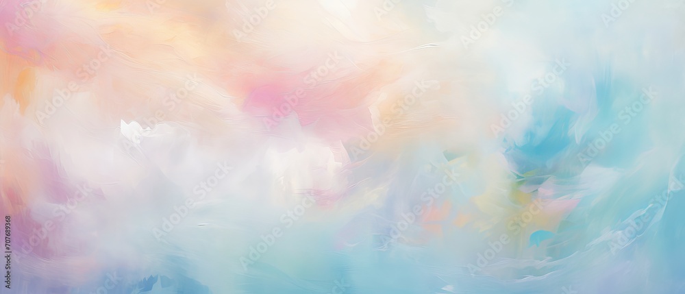 Abstract painting background with pastel positive colors and natural oil paint texture for wallpaper, pattern, art print, and other design elements