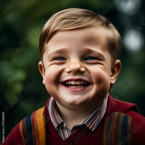 headshot photo of a very cute little white caucasian elementary school boy. Studio photograph
