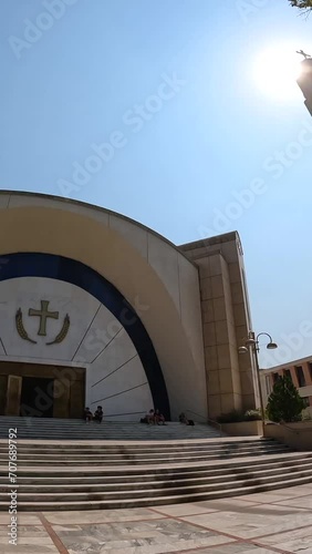 Orthodox Cathedral of the Resurrection of Christ near Skanderbeg Square in Tirana. Albania. Side pan photo