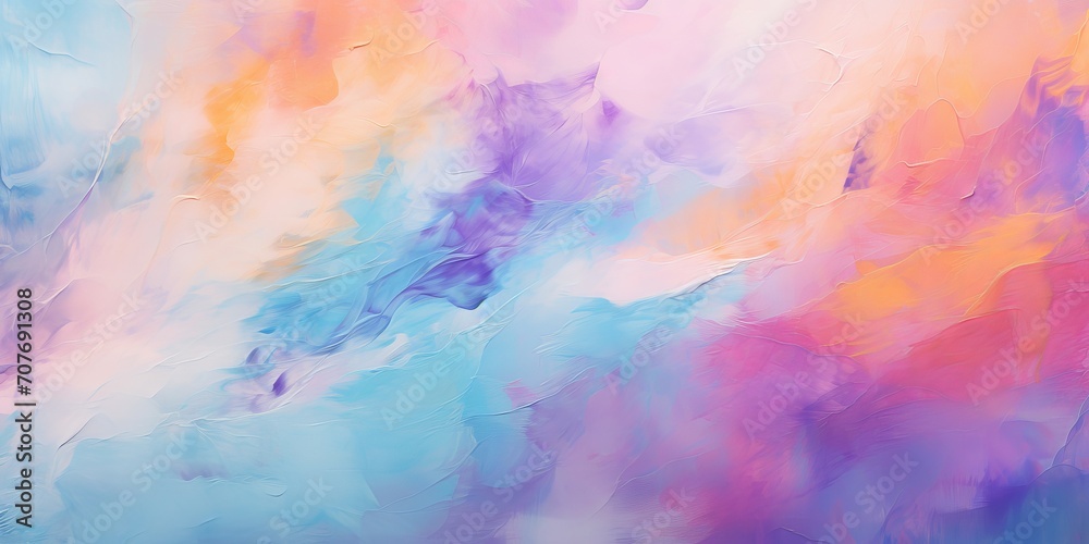 Vibrant abstract art: a close-up view of a modern futuristic pattern in an oil painting showcasing a rich color texture and depth
