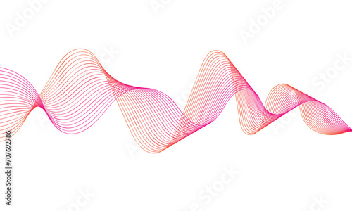 colorful Twisted curve lines with mixed effects. Technology abstract lines on transparent background