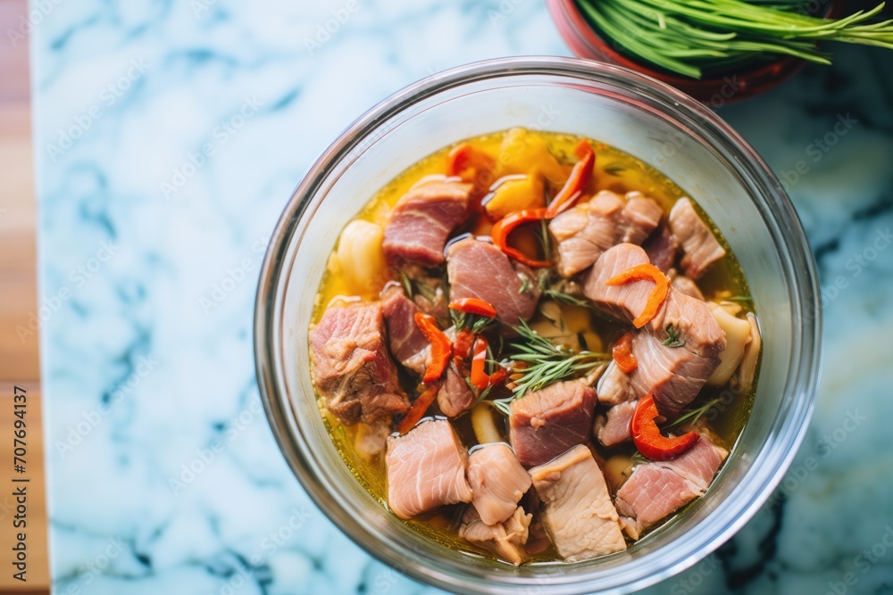 marinating pork cubes in sweet and sour marinade marinating pork cubes in sweet and sour marinade