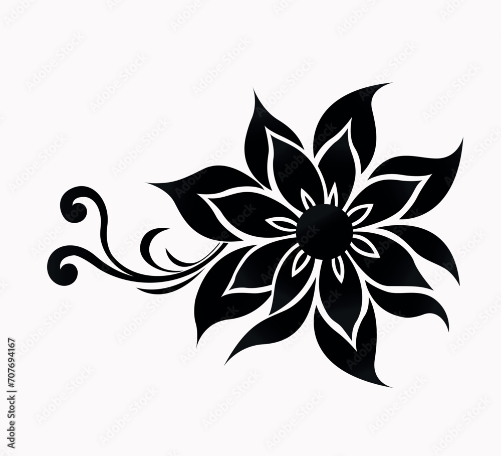 vector black abstract floral illustration vector black abstract floral illustration