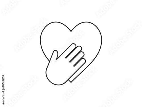 Honesty, heart, hand icon. Vector illustration.