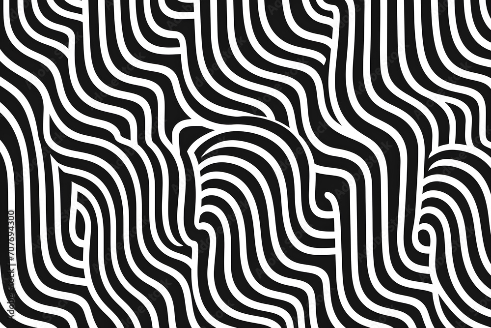 Intricate Black and White Maze Pattern Design