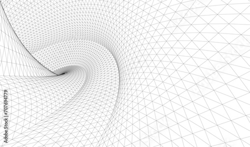 abstract arched architecture 3d illustration
