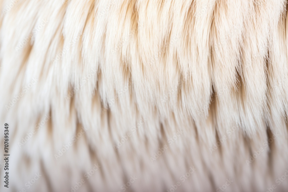 detail of foxs white fur pattern and textures