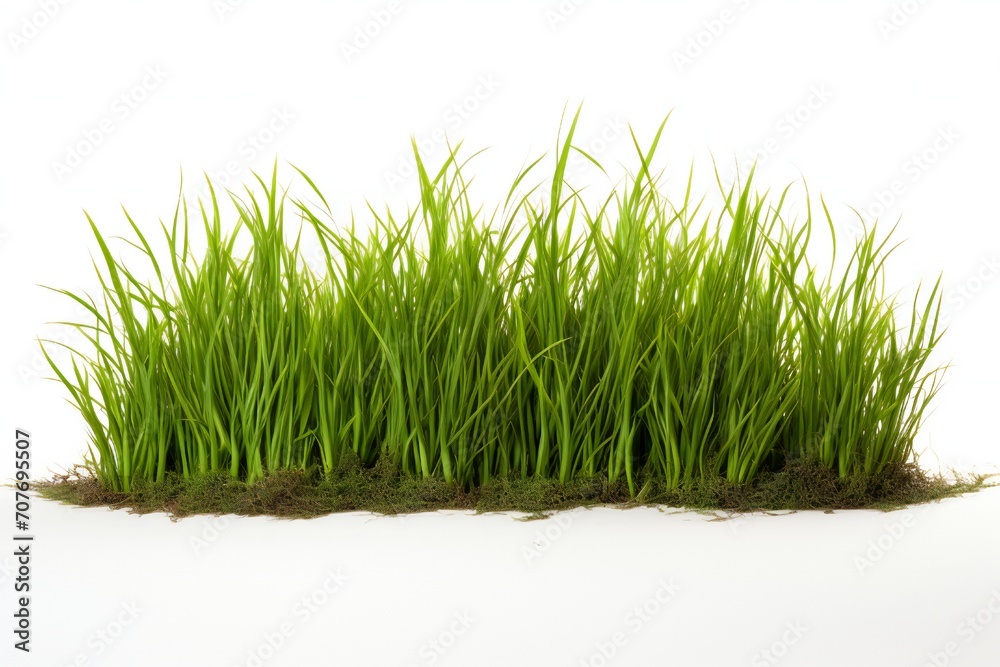 Patch of grass on white background Generative AI Patch of grass on white background Generative AI