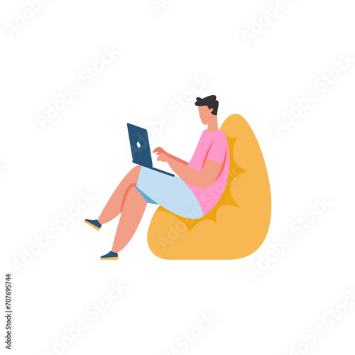 vector pose of people in pink clothes working studio