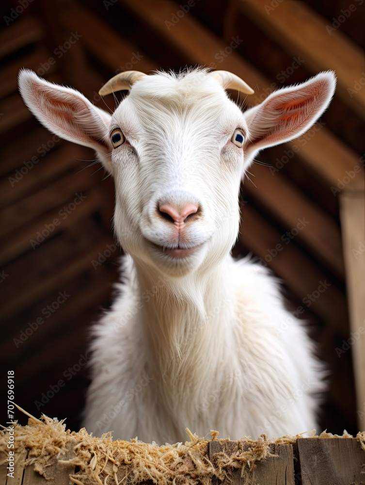 Alpine Goat Photo: Majestic Animal in the Countryside, Providing Fresh Milk on the Farm Alpine Goat Photo: Majestic Animal in the Countryside, Providing Fresh Milk on the Farm
