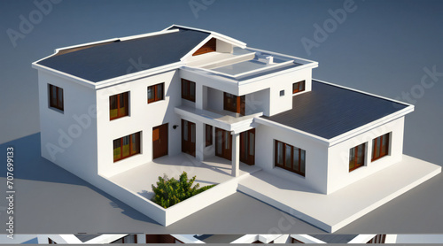 3d rendering of modern cozy house isolated on white background