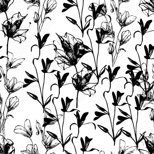 Seamless decorative pattern of floral elements. Vector stock illustration eps 10.