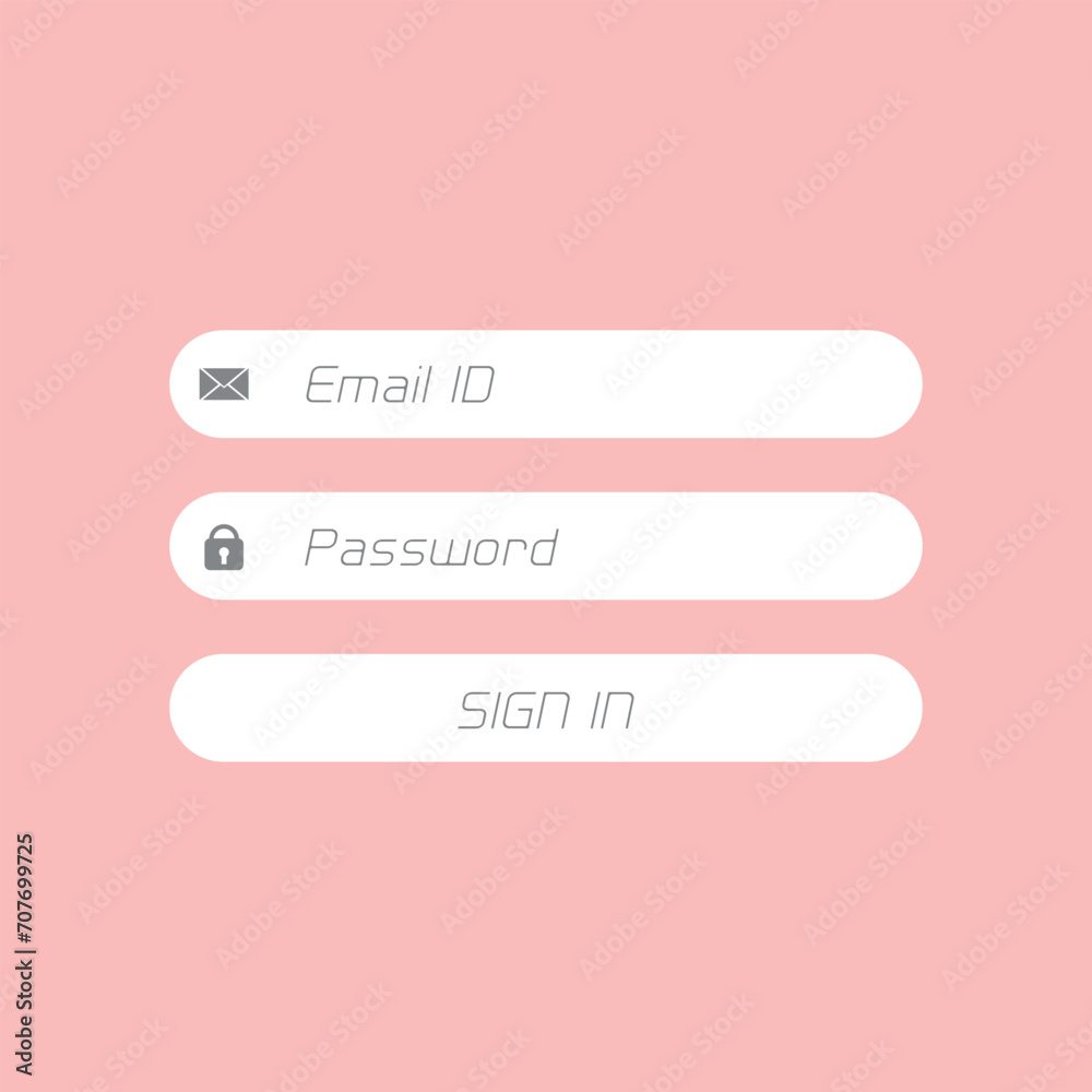 Colorful ui template design for login form