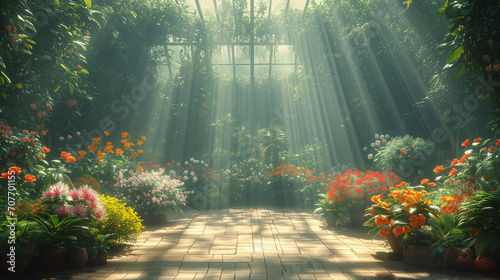 sun ray in the greenhouse