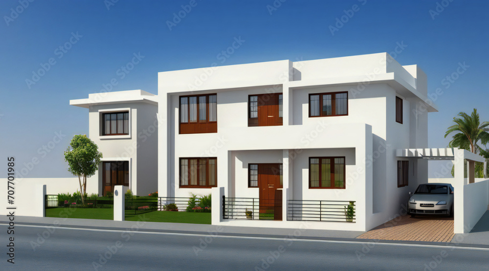 3d rendering of modern cozy house isolated on white background 3d rendering of modern cozy house isolated on white background