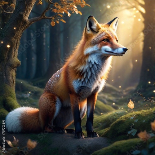 AI generates a red fox vulpes