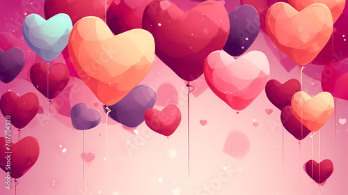 Vibrant Valentine's Day background with red hearts