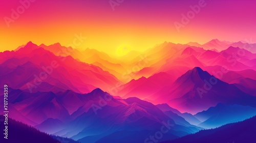 A gradient of sunset colors ranging from deep orange to a dusky purple, evoking the tranquil beauty of an evening sky. Generative AI