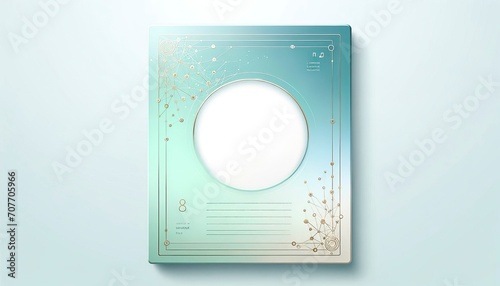 Elegant Abstract Design with Circular Frame on Gradient Background with Decorative Elements photo