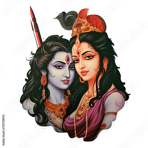 ShivShakti Shiva and Godesss Parvati indian god photo