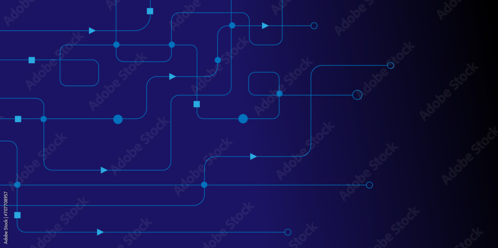 Technology lines and dots connection with triangle. Global networking and communication technology concept background. Big data visualization. 