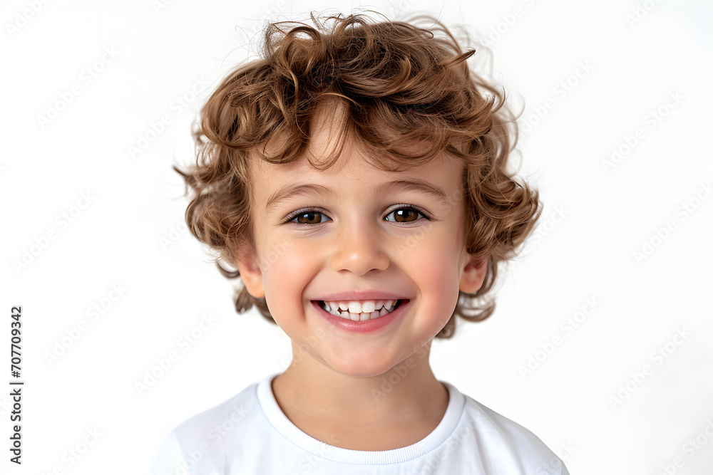 Laughing and smiling Kid boy close up portrait isolated on white background Laughing and smiling Kid boy close up portrait isolated on white background