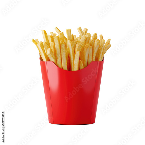 French fries bucket Isolated on white background