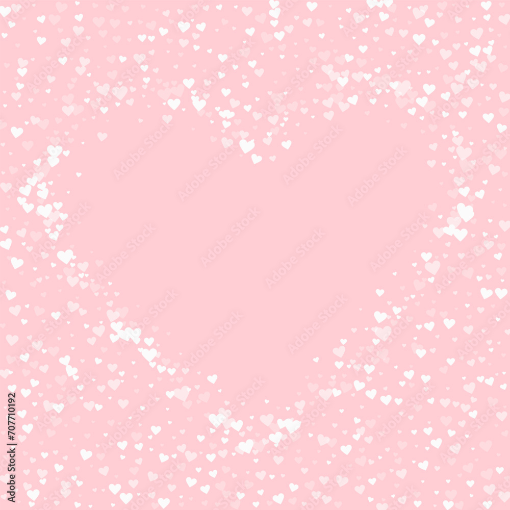 White hearts scattered on pink background. White hearts scattered on pink background.