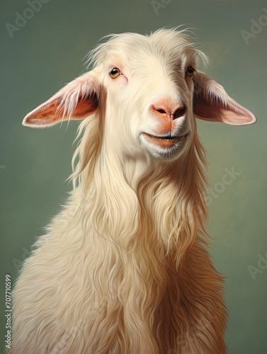 Country Farm Pet  Enchanting Domestic Goat Image - Captivating Animal Photography