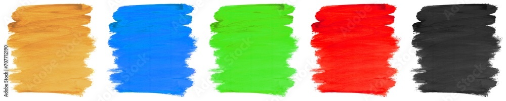 Pinselstreifen in 5 Farben als Hintergrund Pinselstreifen in 5 Farben als Hintergrund