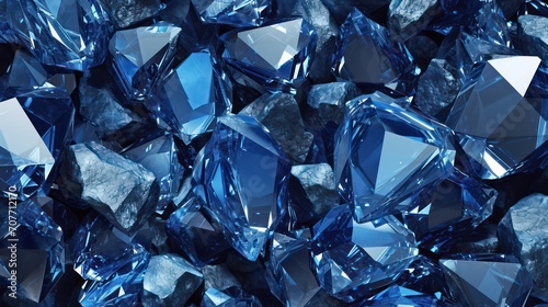 Seamless blue Sapphire background with a radiant shine, showcasing a captivating texture