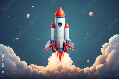 rocket on the moon , Rocket free animated icon photo