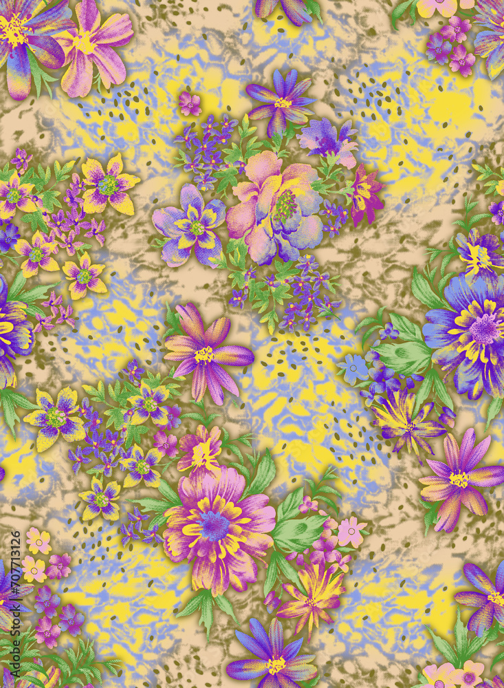 Floral Seamless Pattern Design And Backgrounds 