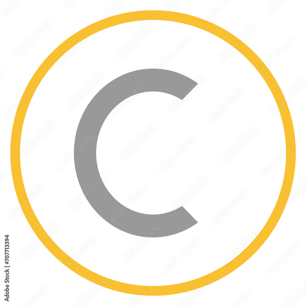 Button grau orange mit Copyright Icon Button grau orange mit Copyright Icon