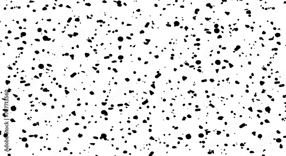 vector eggshell texture. coal, ink and watercolor splashes, sand, noise, grunge black sand grains and particles of different sizes on a white background