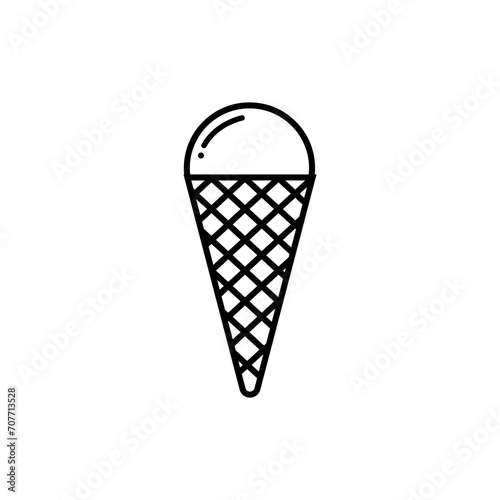 Ice cream vector icon. Waffle cone illustration sign. Ice lolly symbol. Frozen juice logo.