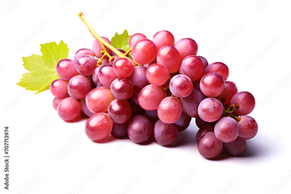 Brush of ripe grapes with leaves