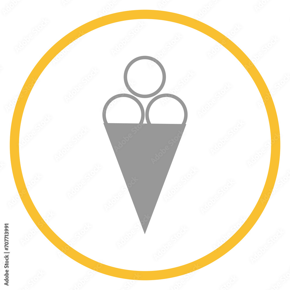 Button grau orange mit Eis Icon: Eisdiele oder Eiscafe Button grau orange mit Eis Icon: Eisdiele oder Eiscafe
