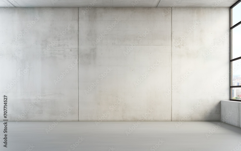 Blank white wall in concrete office with large wind Blank white wall in concrete office with large wind
