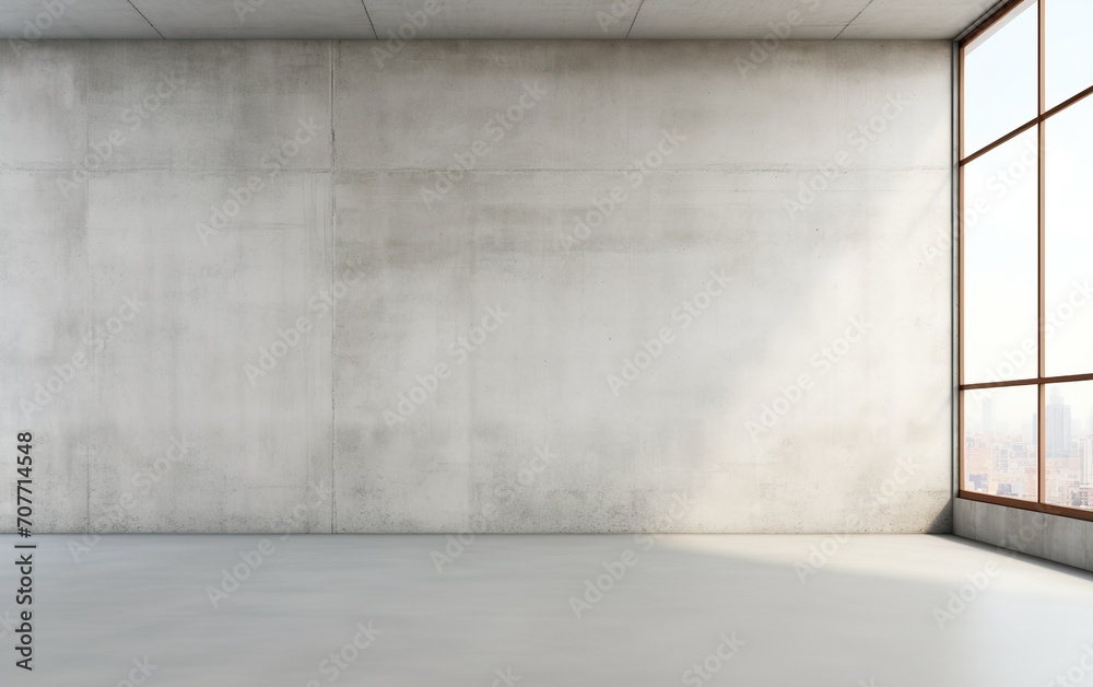 Blank white wall in concrete office with large wind Blank white wall in concrete office with large wind