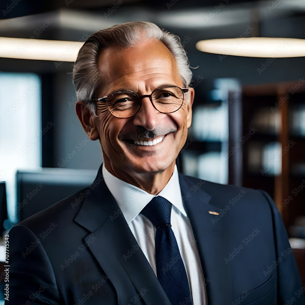 Naklejka premium photo headshot of a handsome mature businessman in an office setting