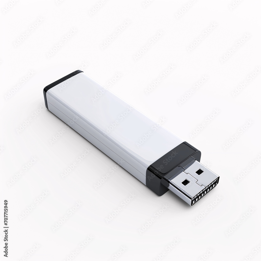 3D Illustration of a USB Flash Drive on a white background