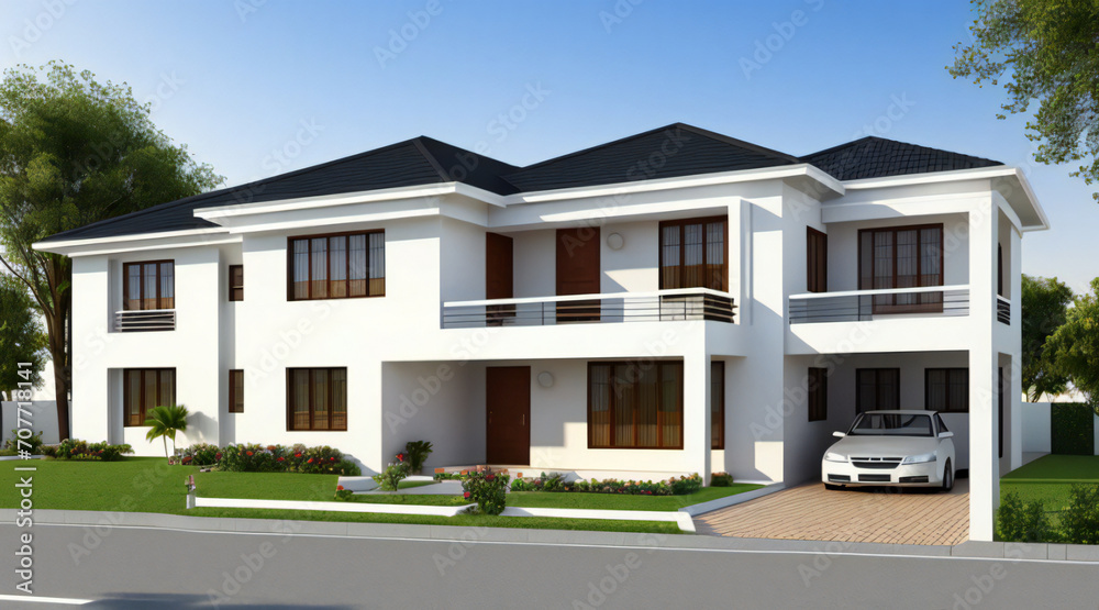 3d rendering of modern cozy house isolated on white background 3d rendering of modern cozy house isolated on white background