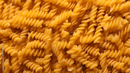 Raw fusilli pasta from whole grain wheat varieties 