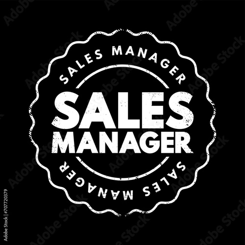 Sales Manager text stamp, concept background